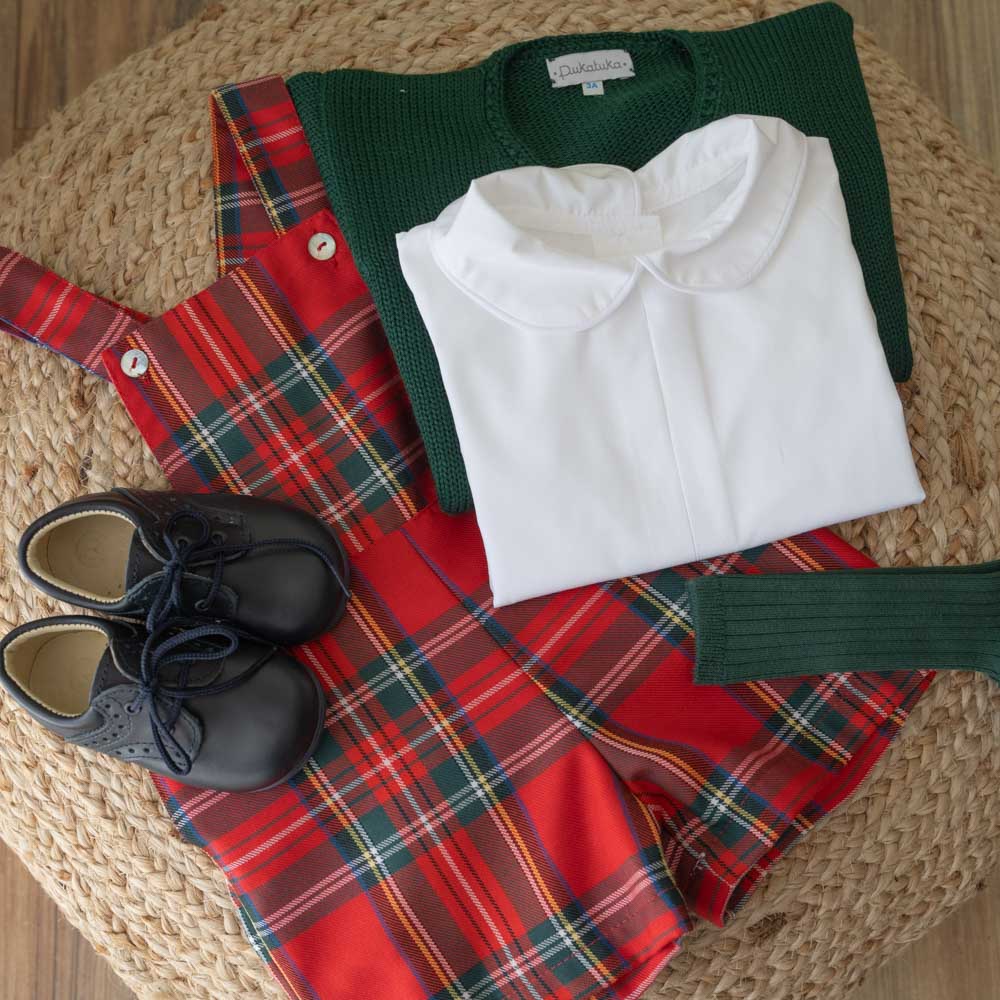 Red Plaid Short overalls – Pukatuka